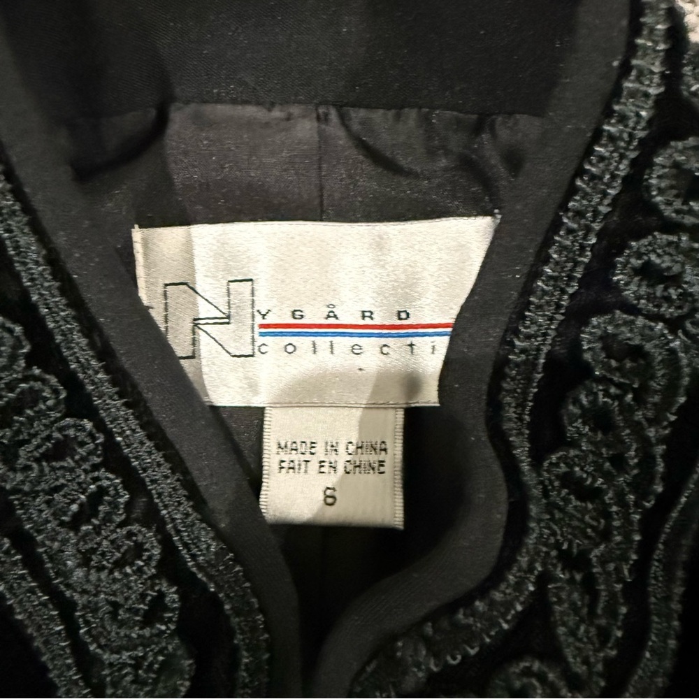 Vtg Y2K Nygard Black Clever Ornate Jacket Whimsigoth Vamp Romantic Women’s US 6 - Picture 3 of 12